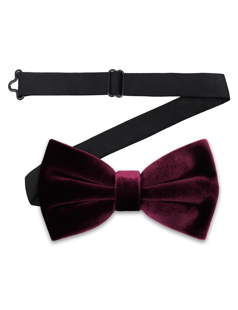 4402 Burgundy Velvet Bow Ties Solid Color Clip on Bow Tie Formal Vintage